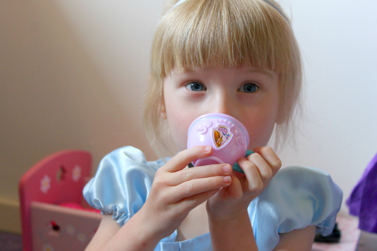 Cocktails in Teacups Disney Life Parenting Travel Blog Disney Toddler Dolls Jakks Review #nationalteaday Drinking Tea